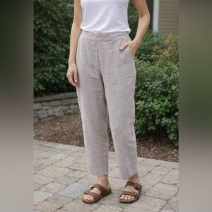 Chico's pull on Linen Wide Leg Pants Neutral Combo Sz 3 XL